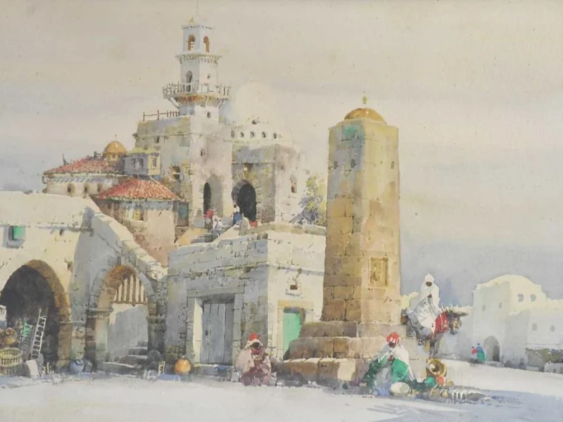 1889-Noel Harry Leaver - Scena di strada nordafricana